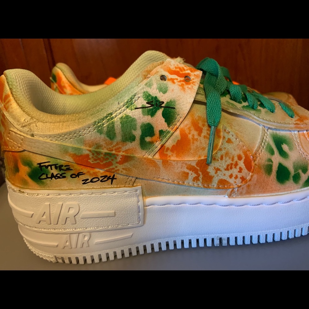 Custom air brushed U Miami Air Force ones